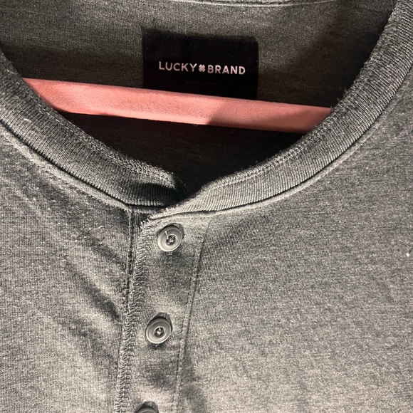 Lucky Brand Charcoal Henley Shirt - Picture 3 of 4